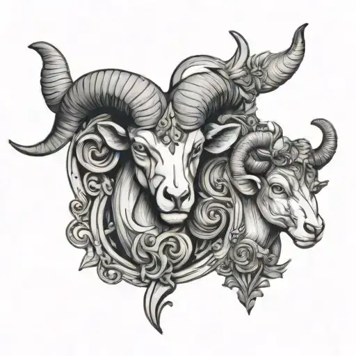 Aries Taurus pieces forming tattoo design idea