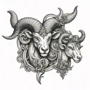 Aries Taurus pieces forming tattoo design idea