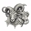 Aries Taurus pieces forming tattoo design idea