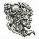 overthinking man tattoo design idea