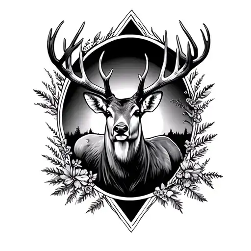 Mule deer tattoo design idea