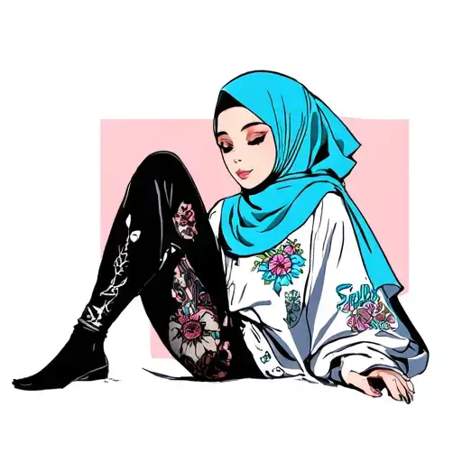 Solo Poly Hijabi amputee tattoo design idea