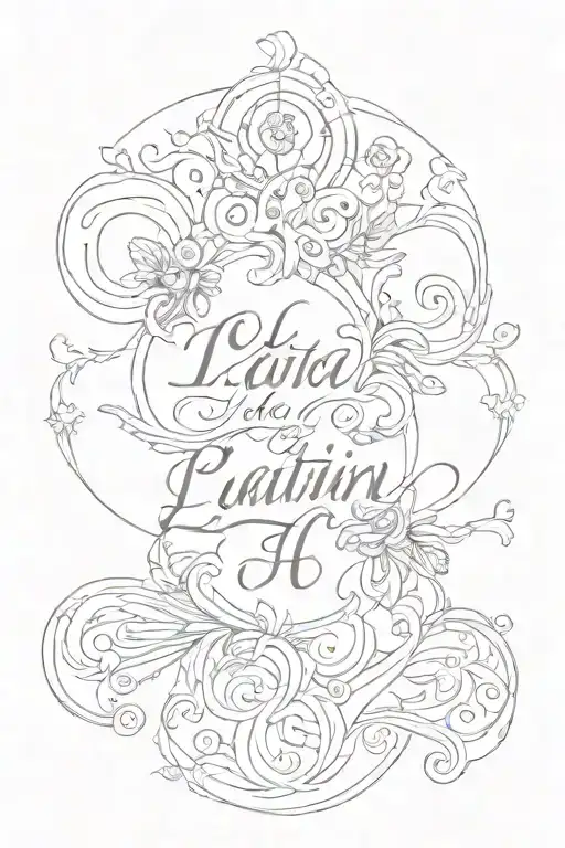 words in latin text tattoo design idea