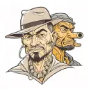 hood and gangster man tattoo design idea