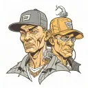 hood and gangster man tattoo design idea