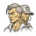 hood and gangster man tattoo design idea