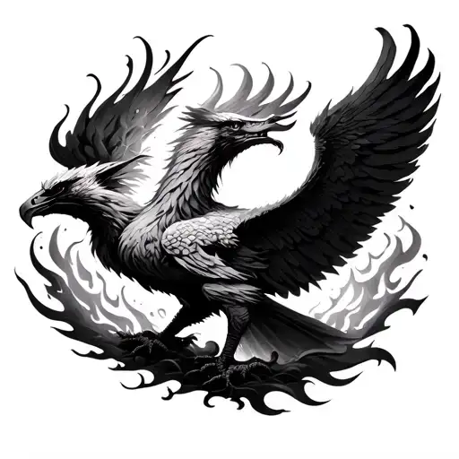 Fire Phoenix and Prometheus steal fire tattoo design idea