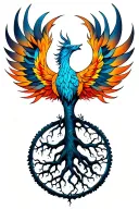 Phoenix tree of life intertwined tattoo design idea