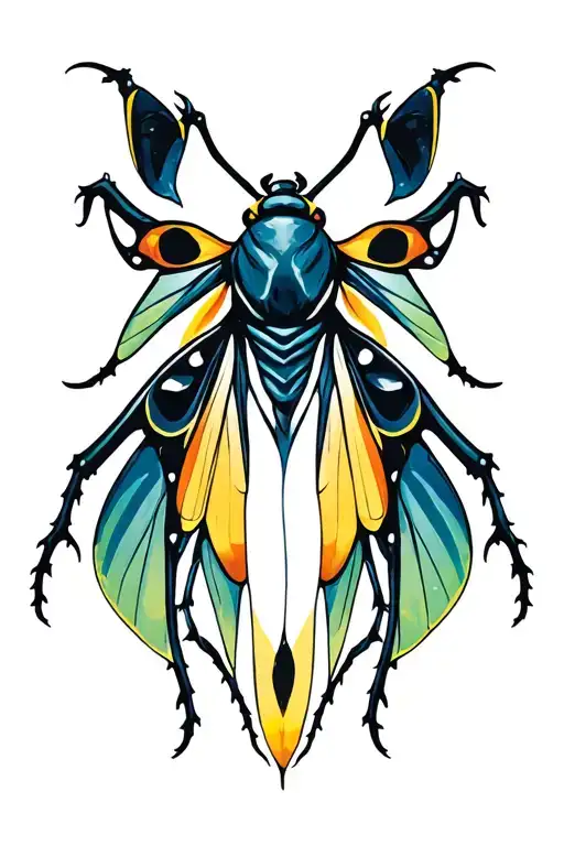 alien moth tattoo design idea