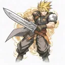 Cloud Strife da Final Fantasy 7 tattoo design idea