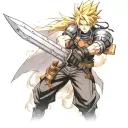 Cloud Strife da Final Fantasy 7 tattoo design idea