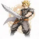 Cloud Strife da Final Fantasy 7 tattoo design idea