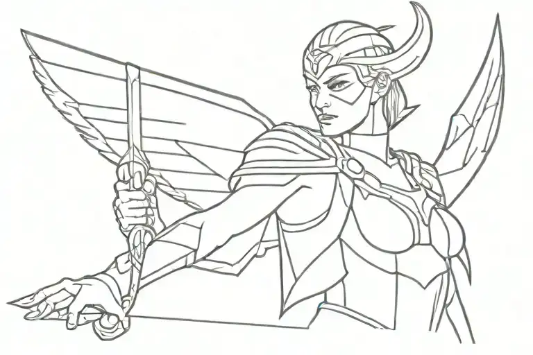 Valkyrie warrior tattoo design idea
