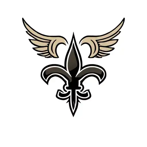 New Orleans saints logo integrated with heart and wings  tattoo design idea