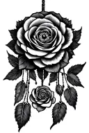 dreamcatcher roses tattoo design idea