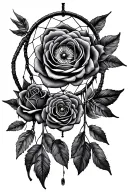 dreamcatcher roses tattoo design idea