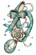 ovarian cancer NET cancer ribbon tattoo design idea