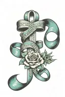 ovarian cancer NET cancer ribbon tattoo design idea