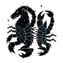 leo and scorpio constellations  tattoo design idea