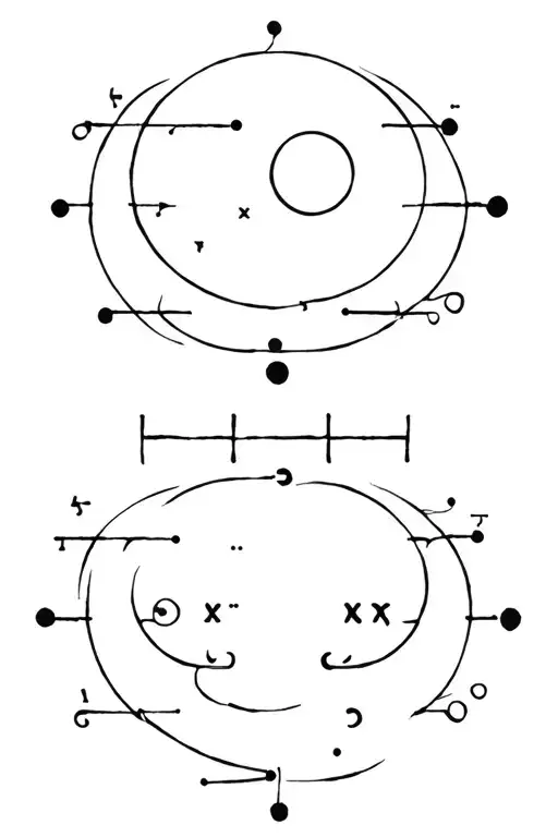 Morse code: _._. > (above) _._. // ._ _ > (above) ._.2 separate moons tattoo design idea