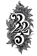 222 numbers tattoo design idea