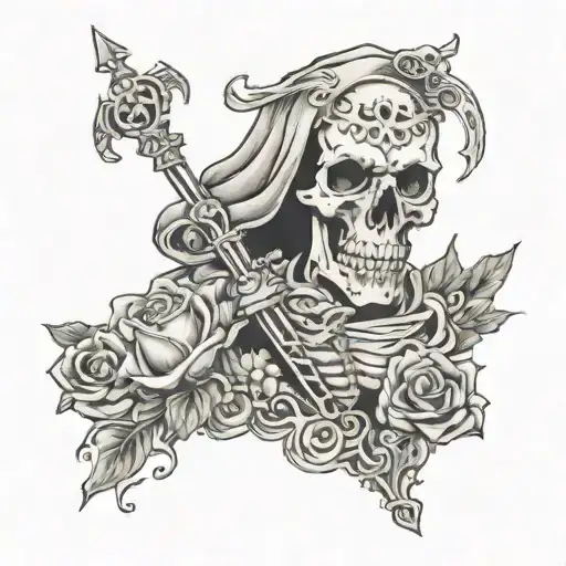 holy death tattoo design idea