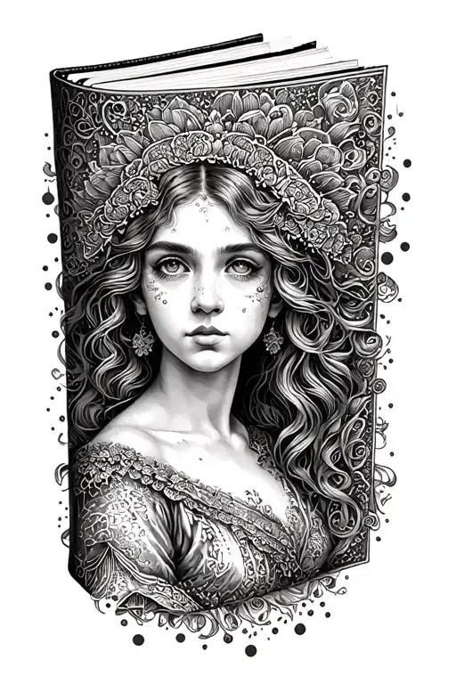 Fantasy Book tattoo design idea