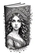 Fantasy Book tattoo design idea