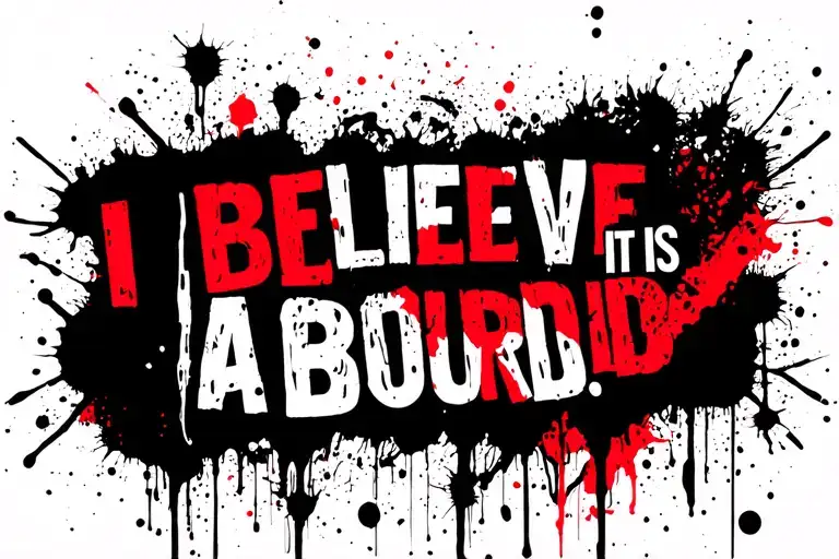 Quote "I believe it is absurd" tattoo design idea