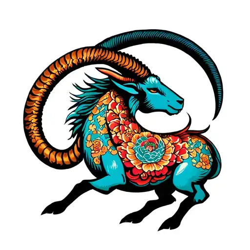Capricorn Sea Goat tattoo design idea