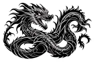 dragon coiled tattoo design idea