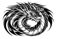 dragon coiled tattoo design idea