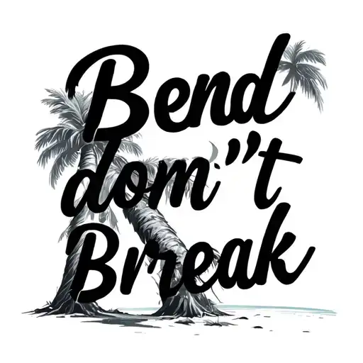 "bend don't break" palm tree leaning tattoo design idea
