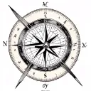 longitude latitude compass tattoo design idea