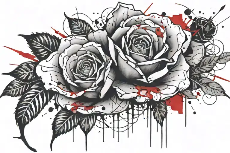 rose avec prénoms Mathis Alexis Léa Thomas  tattoo design idea