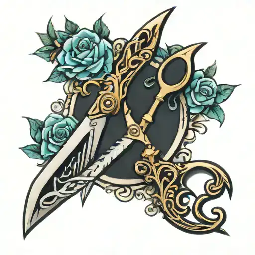 scissors tattoo design idea