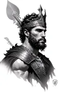 David as a Shepard with the warrior and king destiny inside him tattoo design idea