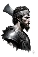 David as a Shepard with the warrior and king destiny inside him tattoo design idea