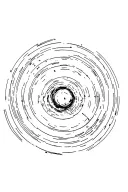 event horizon of black hole in thin lines tattoo design idea