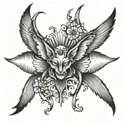 seraphim, 6 bat wings, centre eye, no body tattoo design idea