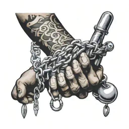 chains wrapped around arm, $uicideboy$ song incorporated tattoo design idea