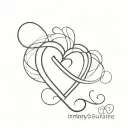 heart and half og infinity tattoo design idea