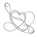 heart and half og infinity tattoo design idea