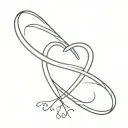 heart and half og infinity tattoo design idea