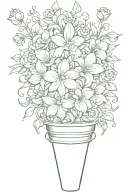 narcissist flowers on traffic cone tattoo design idea