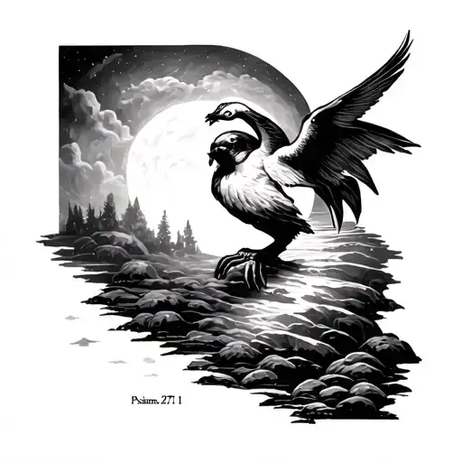 psalms 27:1 going up and down tattoo design idea