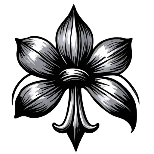 Flower of Lis Symbol French tattoo design idea