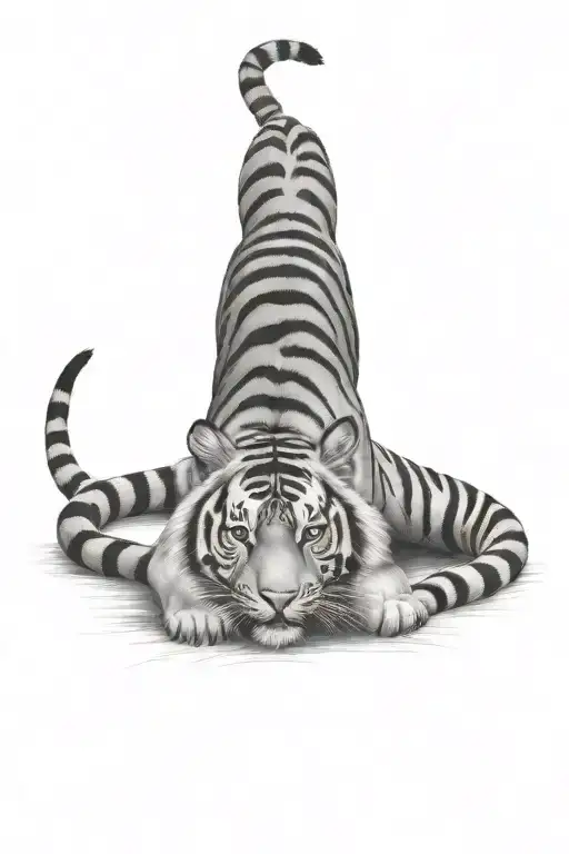 tiger fighting tattoo design idea