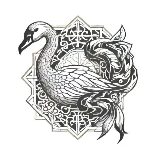 swan and scorpion tattoo design idea
