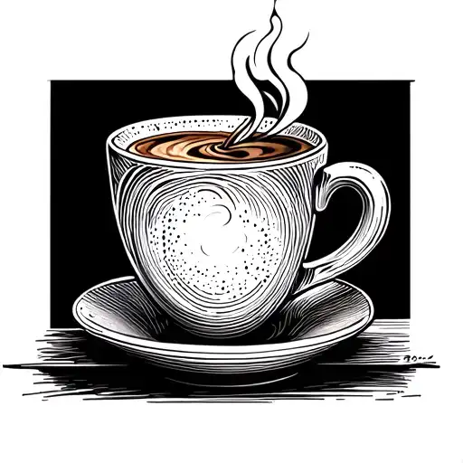 Incorporate a coffee cup with a steam swirl morphing into a woodworking chisel tattoo design idea